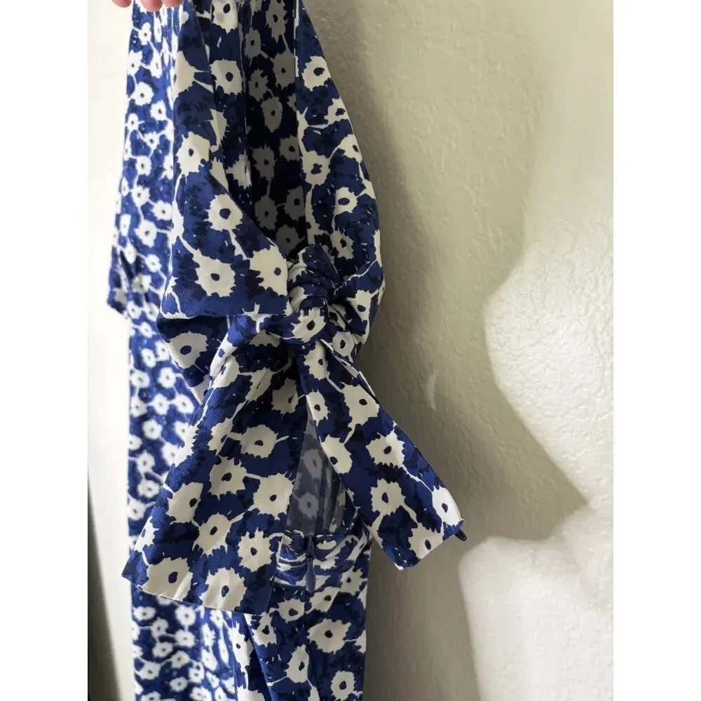 Kate Spade Saturday Blue White Ditsy Floral Cut Out Dress Size 12 Whimsical
